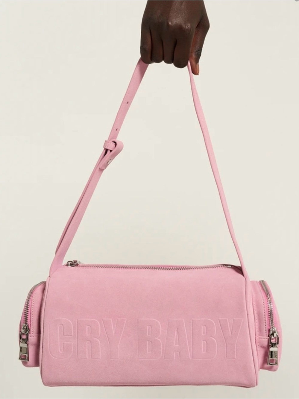 Pink 'Cry Baby' Suede Shoulder Bag Cowboys Of Habit Cry Baby Bag